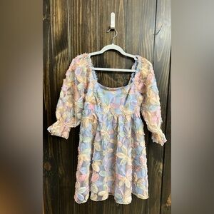 NWT: Allison + Kelly Pastel Floral Puff Sleeve Baby Doll Dress- Size: Small